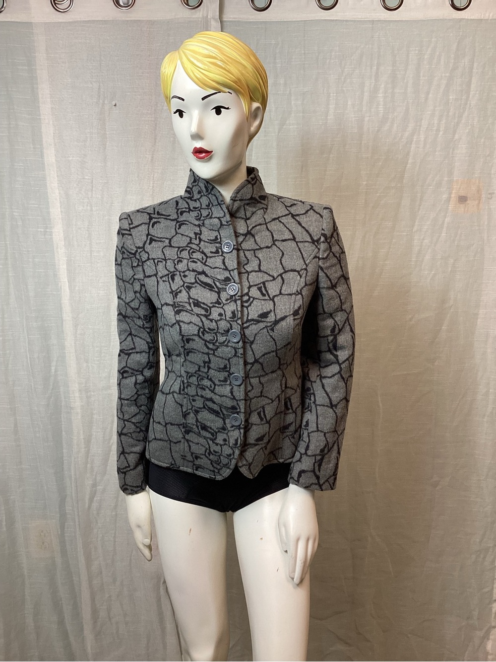 Valentino Garavani Wool Abstract Jacket; Size: 4